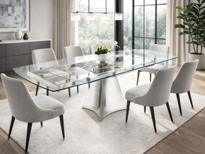Table à manger en verre extensible - Clock