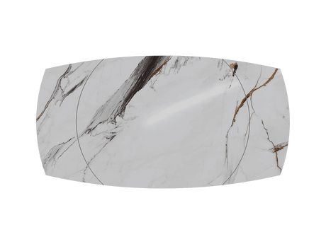 Table extensible céramique couleur marbre blanc marron brillant design - akante - Souffle d'intérieur