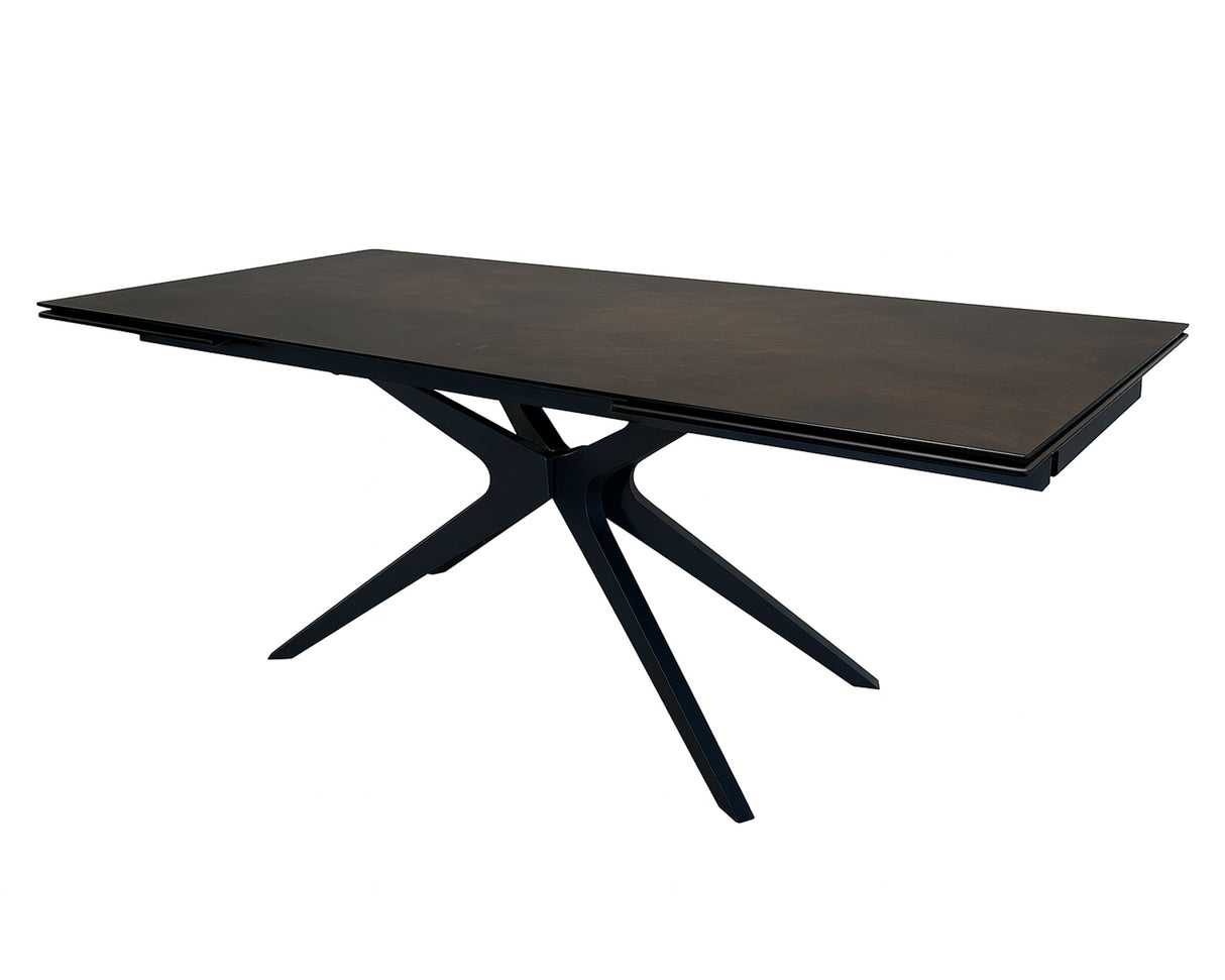 Table de repas extensible en céramique couleur rouille - Pierimport - Souffle d'intérieur