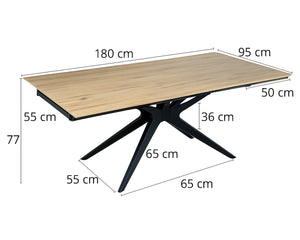 Dimension table de repas extensible en céramique couleur bois - Pierimport - Souffle d'intérieur