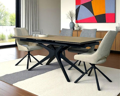 Table de repas extensible en céramique couleur bois - Pierimport - Souffle d'intérieur
