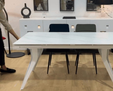 Table céramique extensible marbre blanc - Souffle d'intérieur 