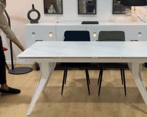 Table céramique extensible marbre blanc - Souffle d'intérieur