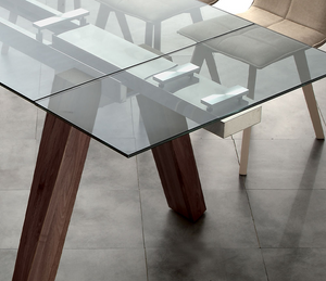 Table en verre extensible de salle à manger et de cuisine - SOUFFLE D’INTÉRIEUR
