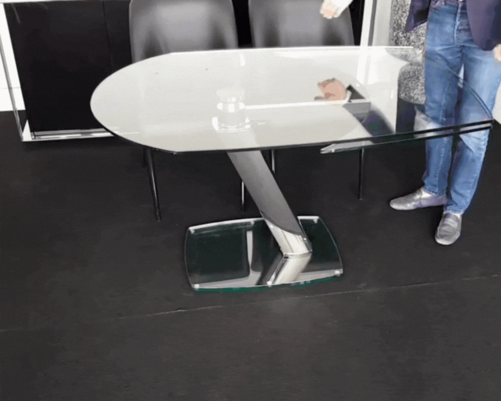 Table en verre extensible