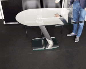 Table en verre extensible