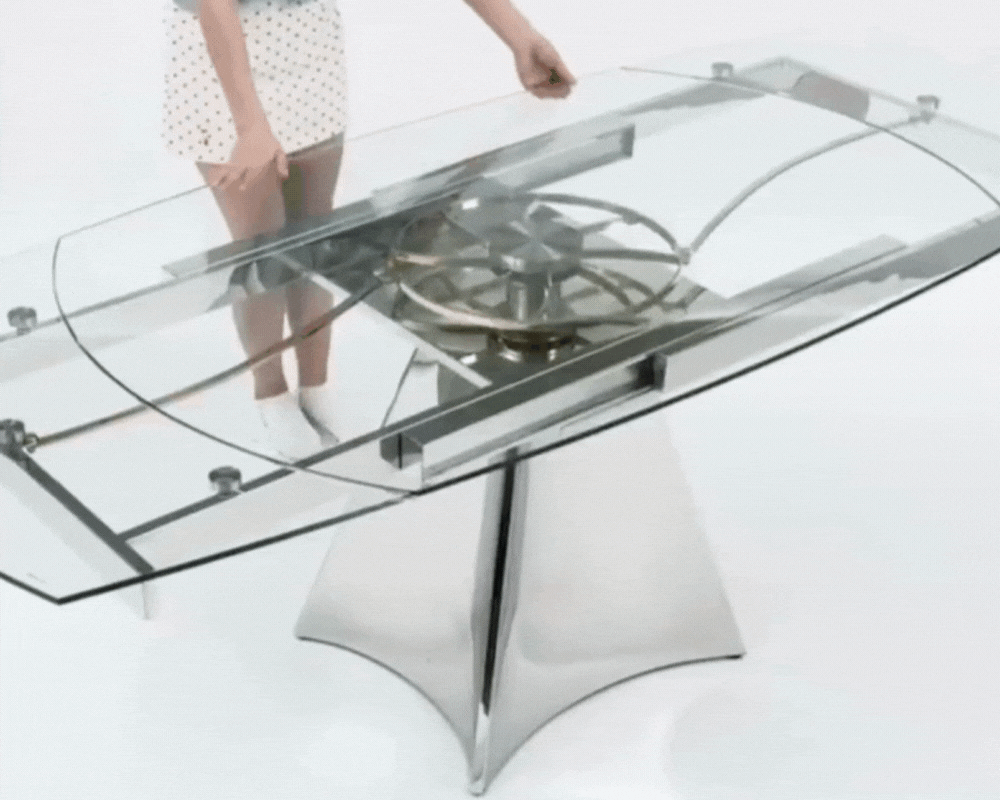 table extensible en verre 