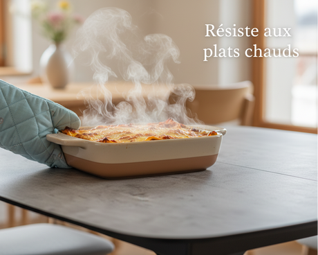 Plateau céramique gris résiste aux plats chauds - Akante