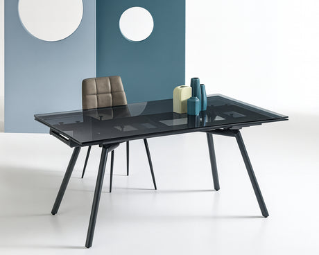 table extensible de salle à manger en verre fumé - edaconcept - Souffle d'intérieur
