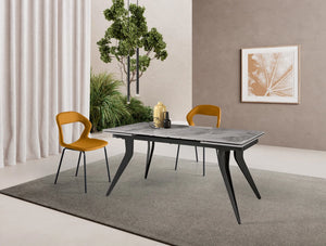 table ceramique extensible en marbre avec 4 pieds en metal