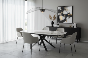 Table Kheops ceramique extensible en salle à manger contemporaine