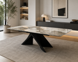 Table Angel Lievens céramique extensible marbre brillant – vue en situation salle à manger contemporaine