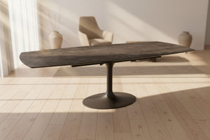 Corcovado céramique extensible rotative – format 160→240 cm ouvert, finition Acier