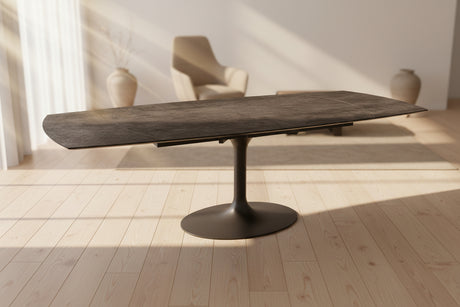 Table à manger Corcovado – plateau ouvert 160 à 240 – acier