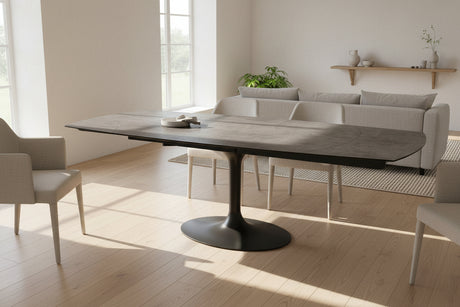 Table à manger Corcovado – plateau ouvert 160 à 240 – argent
