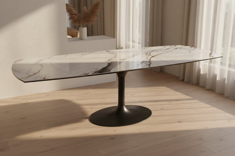 Table à manger Corcovado – plateau ouvert 160 à 240– marbre fiorentino