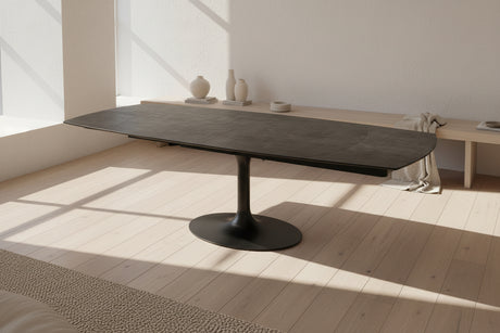 Table à manger Corcovado – plateau ouvert 160 à 240 – céramique couleur titane