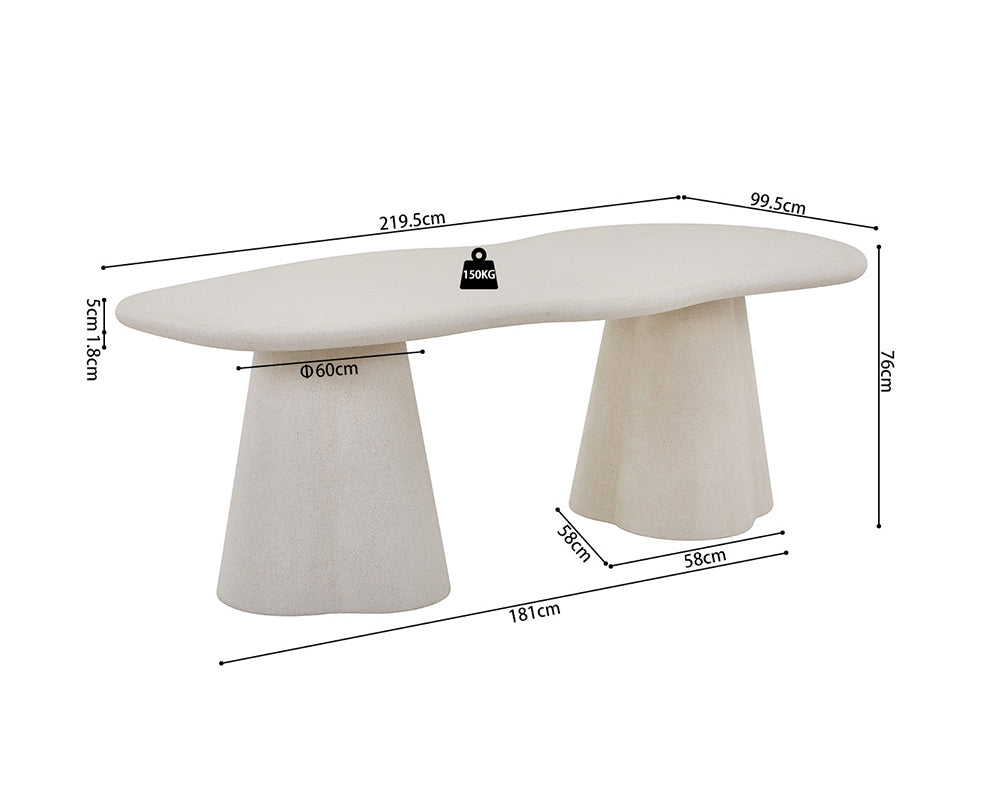 Table à manger organique béton - Rousseau - souffle d'intérieur