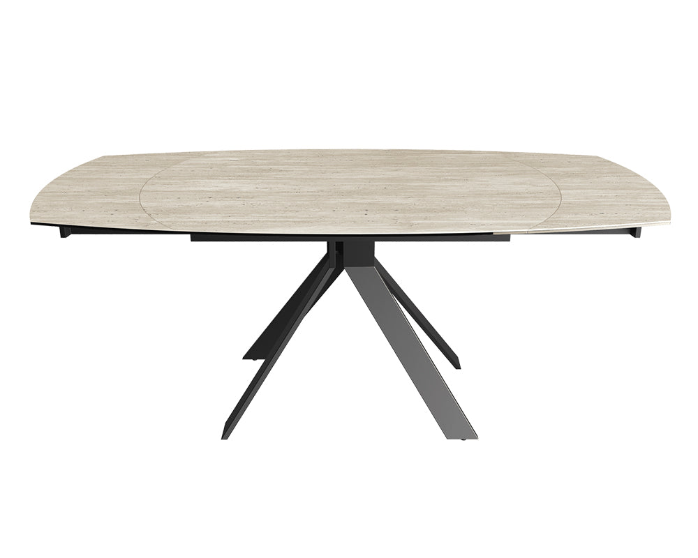 Table extensible céramique couleur travertin design - akante - Souffle d'intérieur