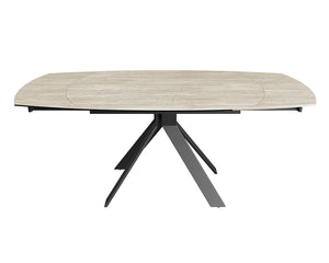 Table extensible céramique couleur travertin design - akante - Souffle d'intérieur