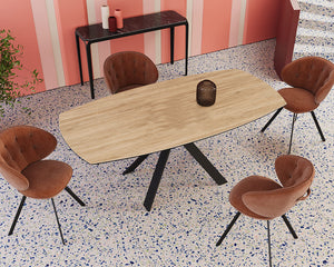 Table extensible céramique couleur chêne clair design - akante - Souffle d'intérieur