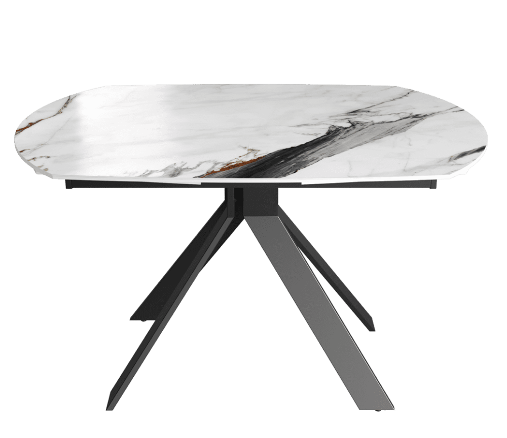 Table extensible céramique couleur marbre blanc marron L 130cm - Milaz