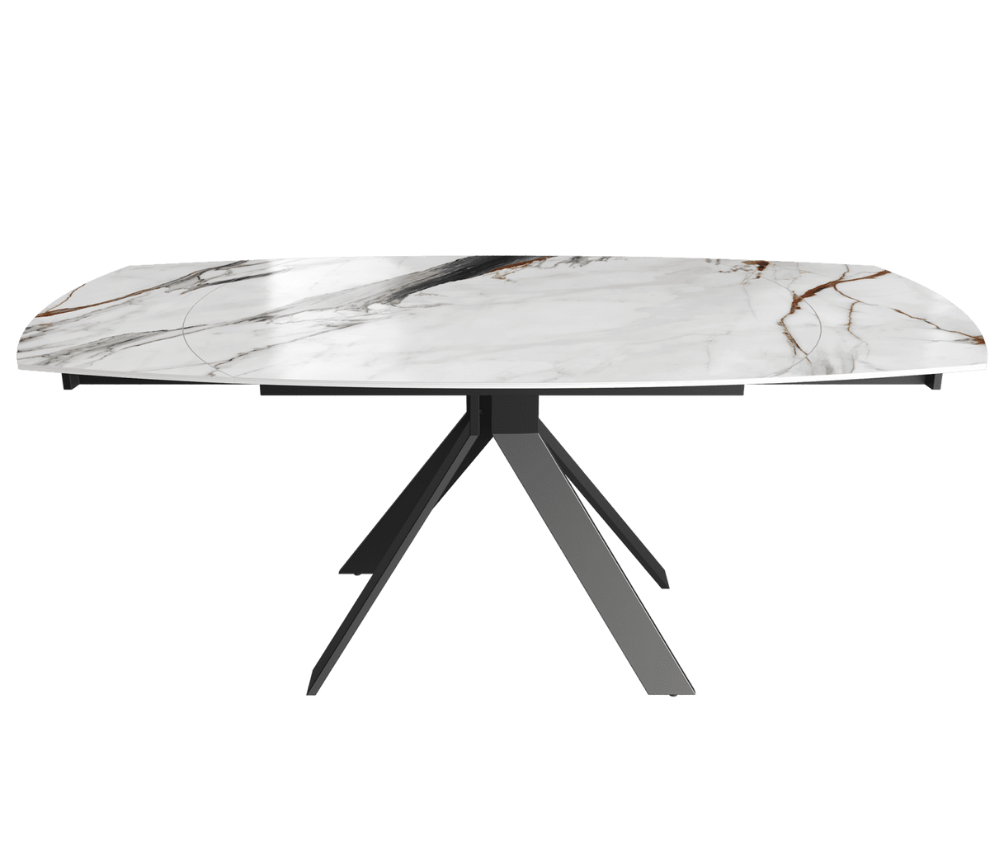 Table extensible céramique couleur marbre blanc marron L 130cm - Milaz