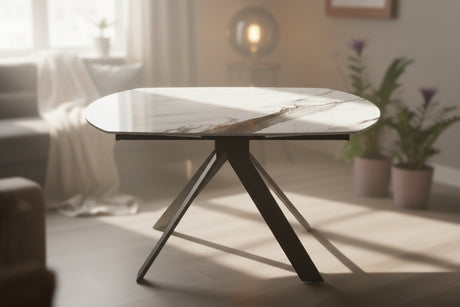 Milazzo table extensible céramique forme tonneau – finition Fiorentino - Akante