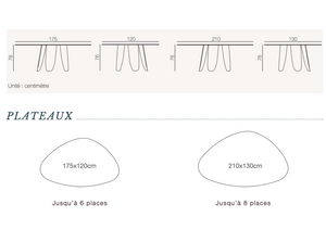 Ceramic table 175x120 or 210x130cm - Bony