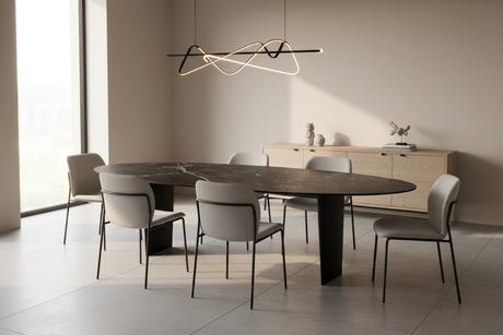 Grande table céramique ovale - Akante - Souffle d'intérieur