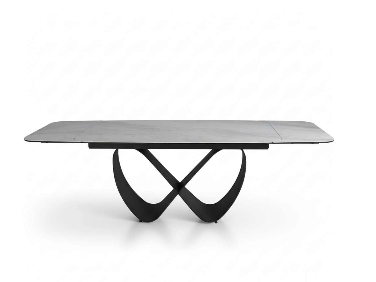 Table en céramique extensible pied ruban - Topaze
