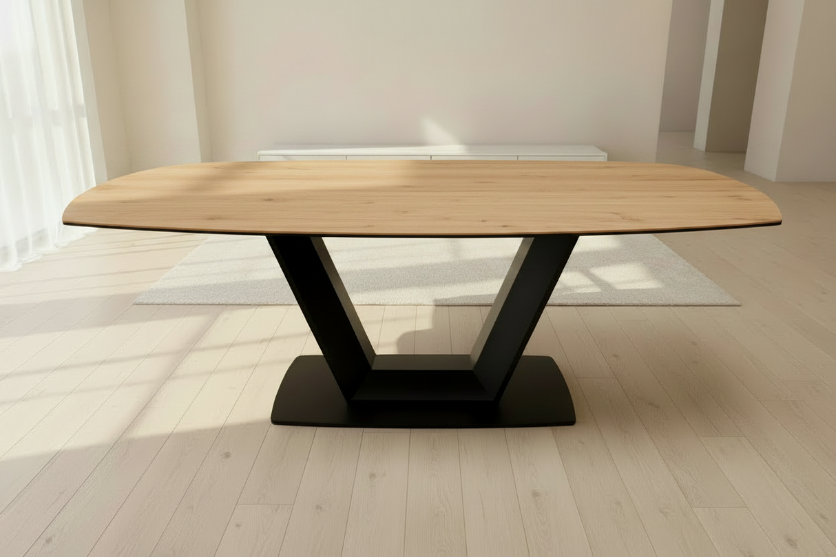 Table ovale extensible céramique effet marbre - Natty