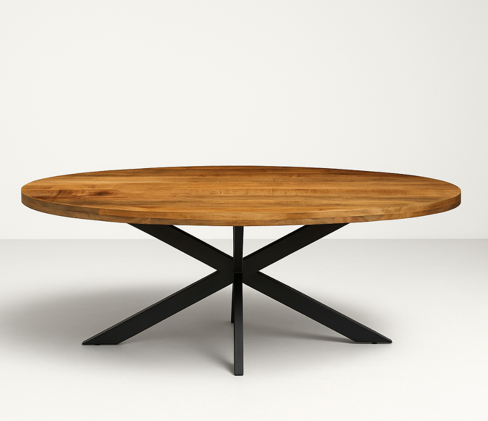 Oval solid wood table 200x100cm - Alexan