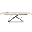 Table ovale extensible en céramique effet marbre Kiny – élégance contemporaine pour salle à manger design

