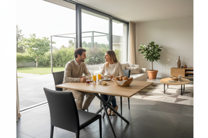 Table relevable petit-déjeuner convivial