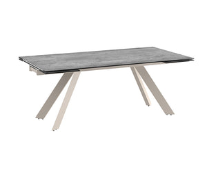Table repas extérieur design couleur argent pied gris cachemire  - Akante - Souffle d'Intérieur