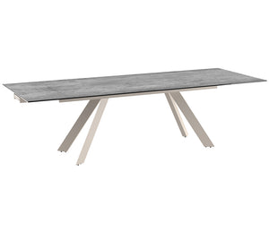 Table repas extérieur design couleur argent pied gris cachemire  - Akante - Souffle d'Intérieur