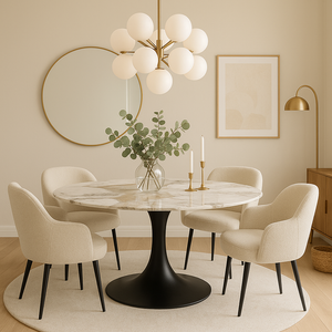 Table ronde pied central tulipe céramique - Calise