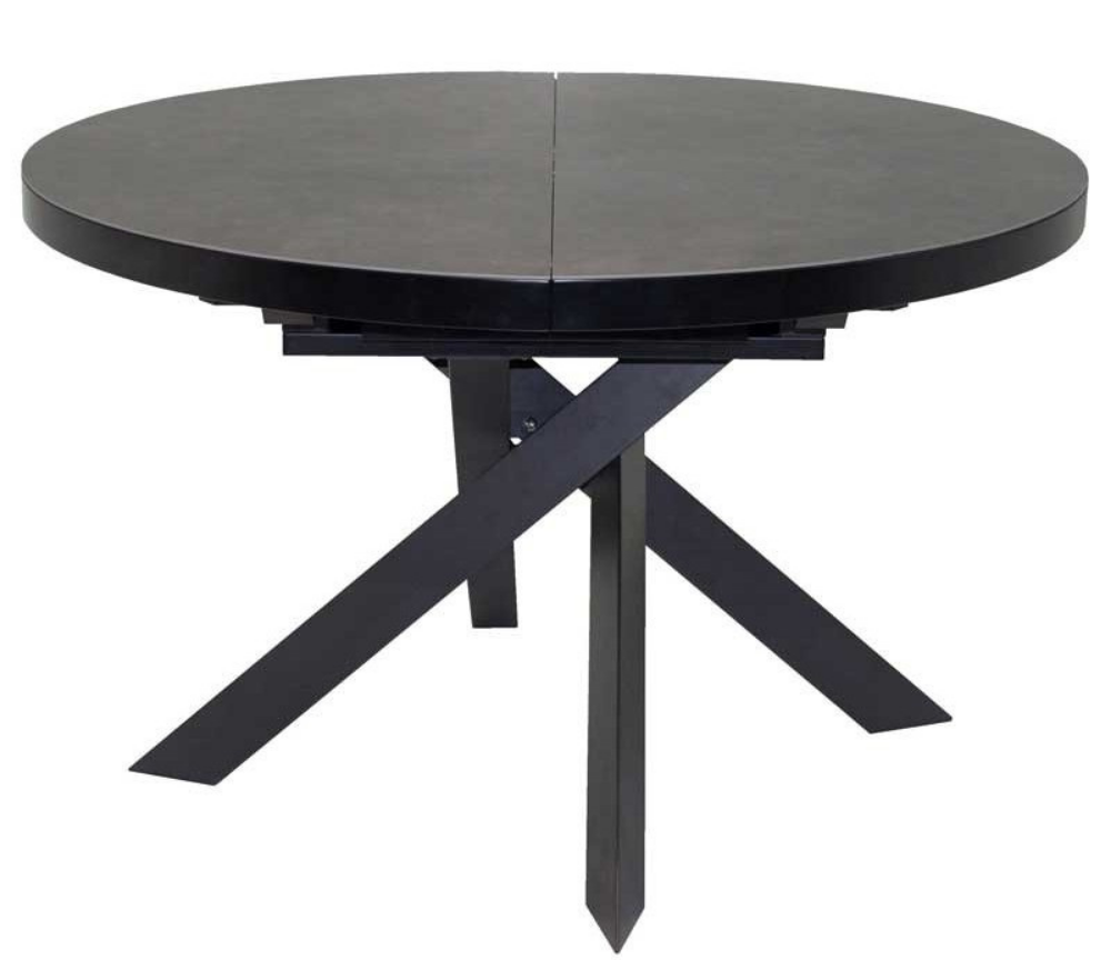 Table ronde extensible design céramique grise L 120cm - Diane