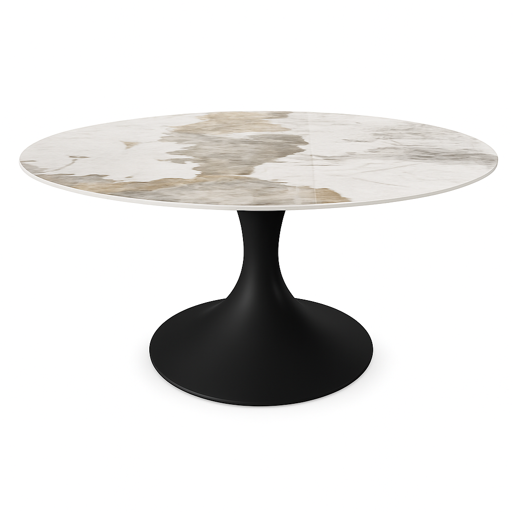Table ronde pied central tulipe céramique - Calise