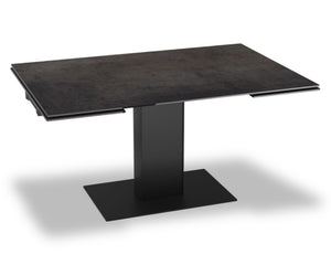 Table céramique extensible acier rouille rectangulaire - Souffle d'intérieur 
