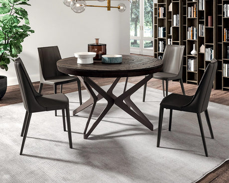 Table ronde extensible en bois Roundy, vue fermée Ø130 cm