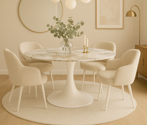 Table ronde pied central tulipe céramique - Calise