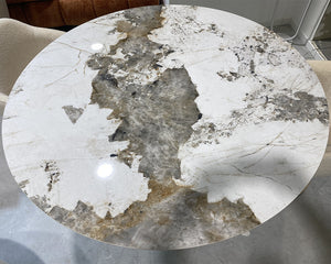 Table ronde pied central tulipe céramqiue - Souffle d'intérieur