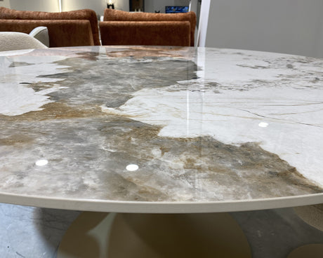 Table ronde pied central tulipe céramqiue - Souffle d'intérieur