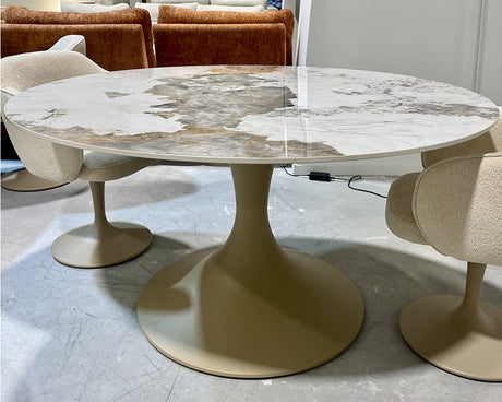 Table ronde pied central tulipe céramqiue - Souffle d'intérieur