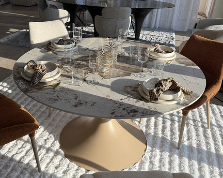 Table ronde pied central tulipe céramqiue - Souffle d'intérieur