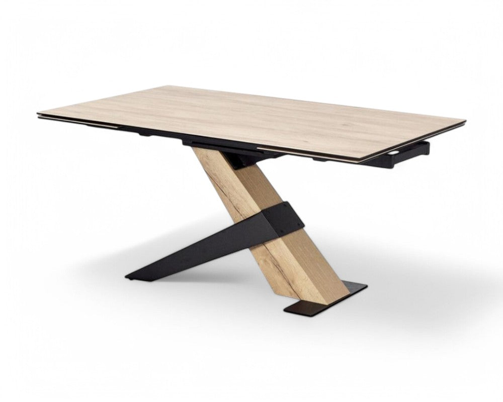 Table de salle a manger ceramique bois extensible pieds metal - Souffle d'intérieur
