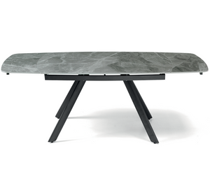 Table salle a manger ceramique extensible marbre gris clair capodarte -Akante - Souffle d'interieur