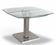 Table en verre extensible design de salle à manger pieds taupe